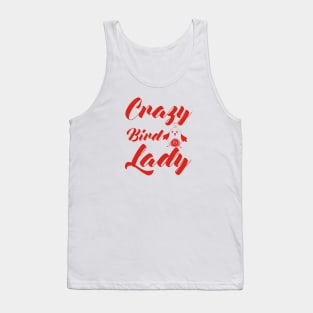 Crazy Bird Lady Red Tank Top